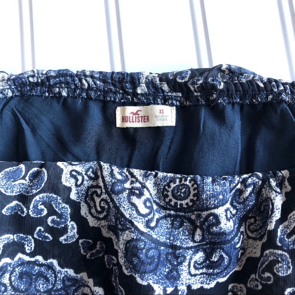 Hollister Strapless Maxi Paisley Blue Dress XS - Picture 2 of 11